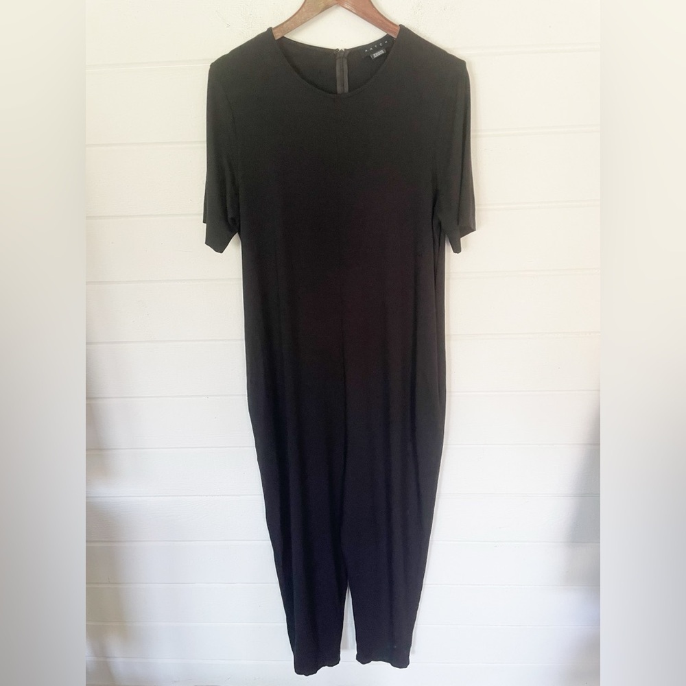 Hatch Maternity The Walkabout Black Short Sleeve Rayon Jumpsuit Size 3 (Large) - Picture 3 of 12